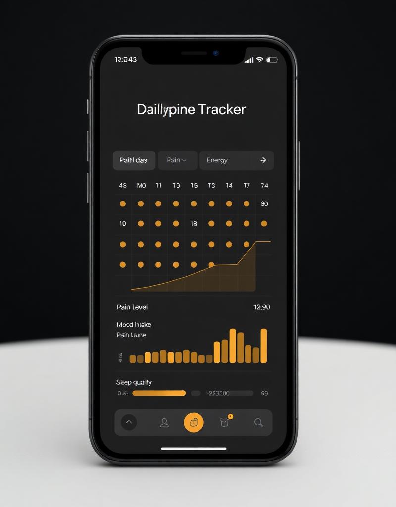 Daily spine pain & mood tracker on a smartphone